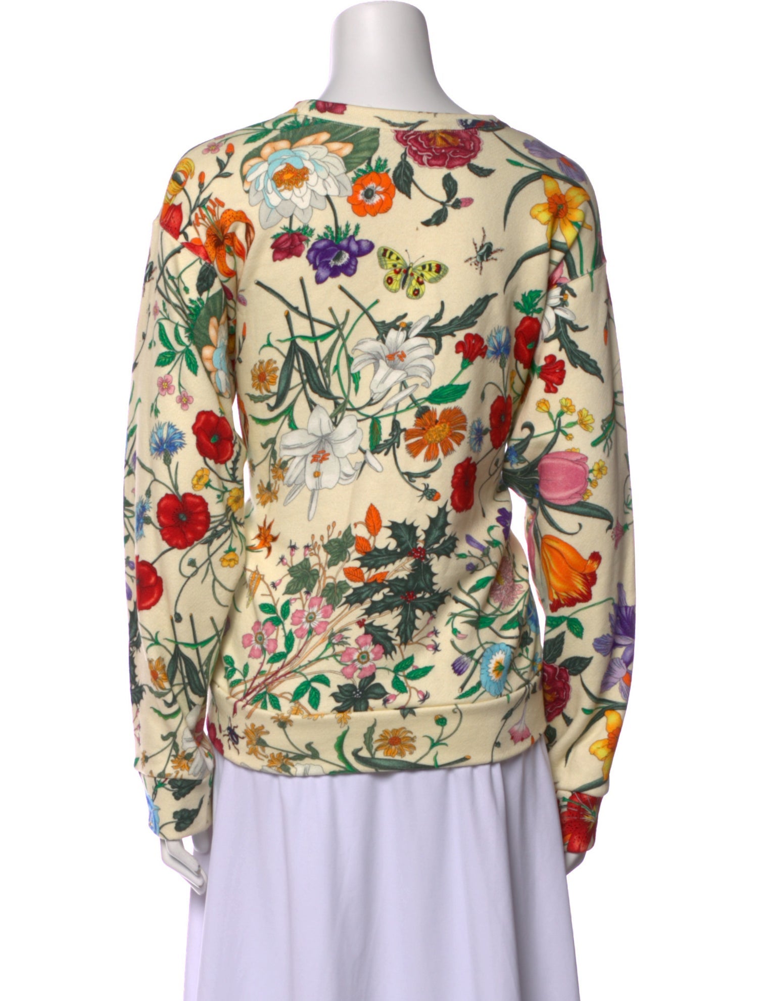 Gucci Floral Print Bateau Neckline Sweatshirt